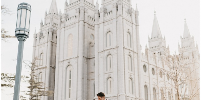 Jessica and Dallin, Salt Lake City Temple First Look + Bridal Session