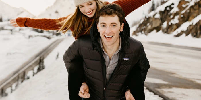 Snowy Engagements in Little Cottonwood Canyon | Laura + Kevin