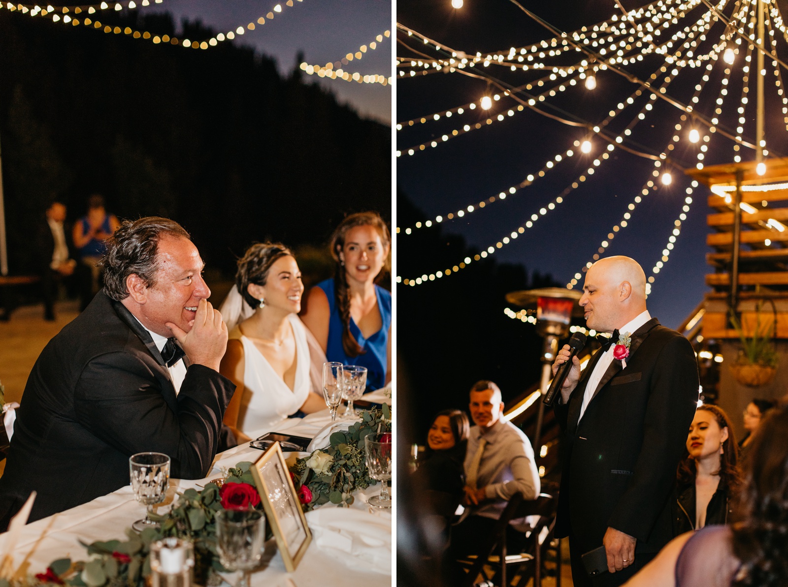Wedding toasts during reception 