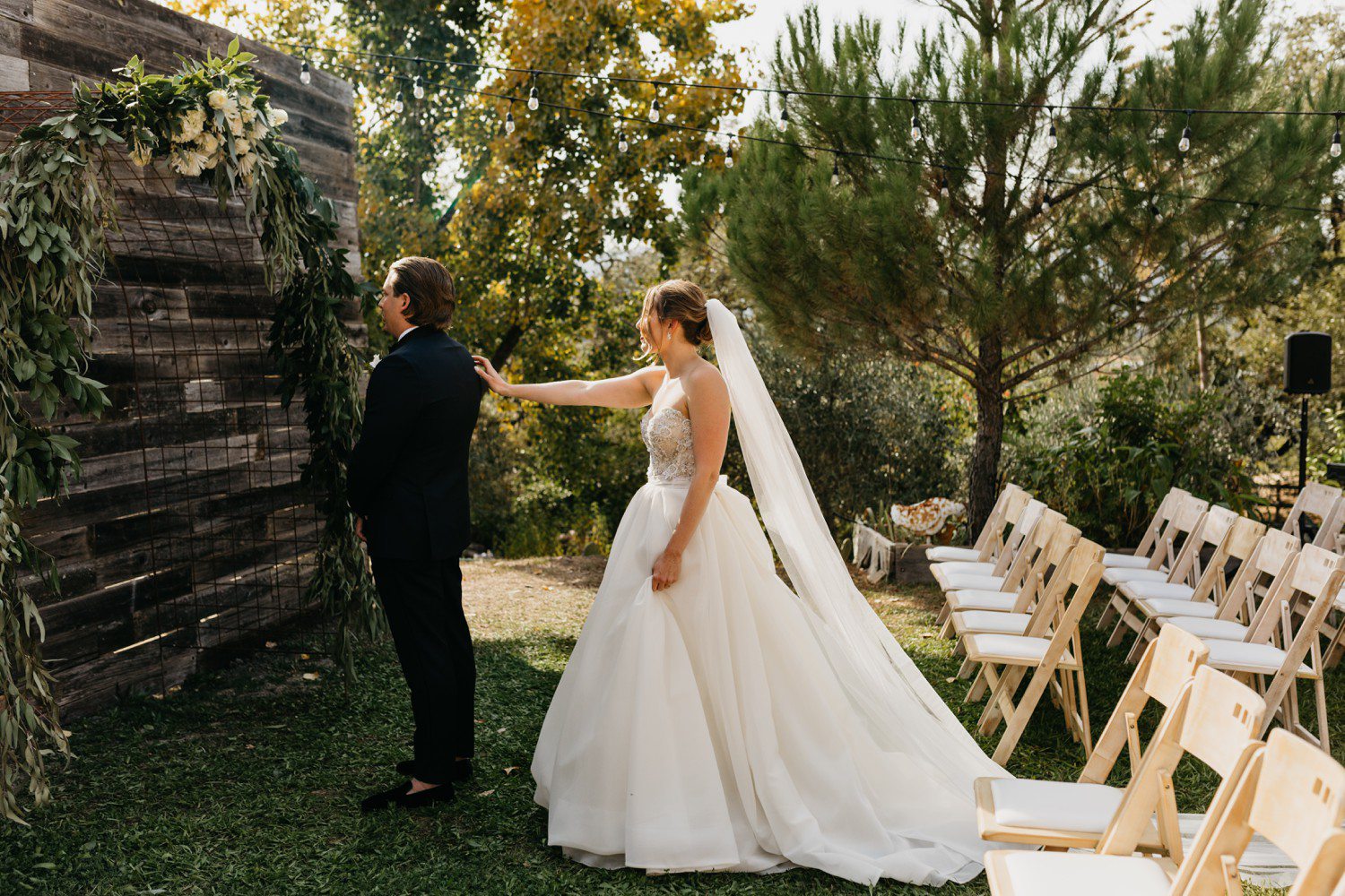 First Look at Wine Country Wedding