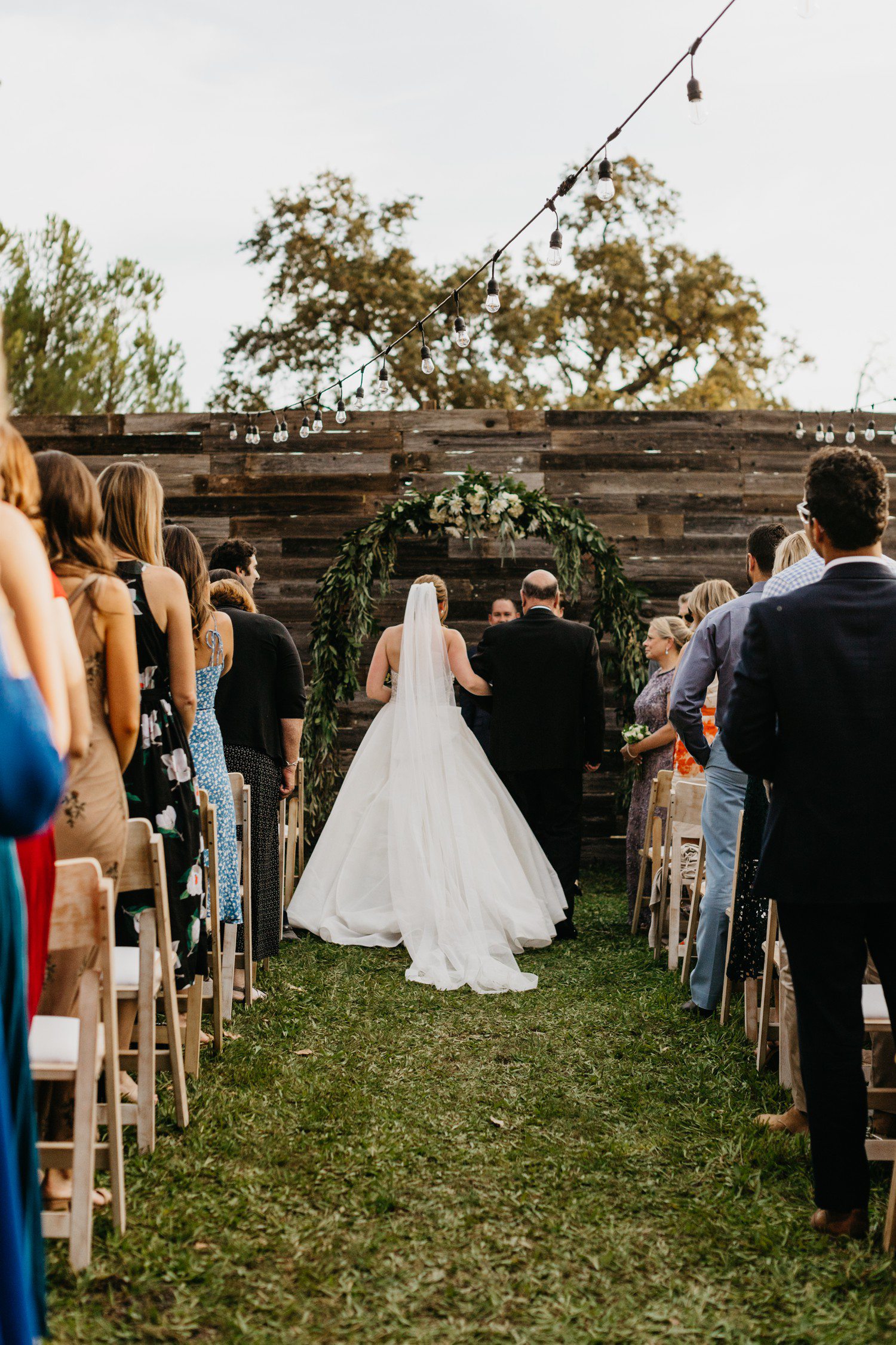 Bride Walking Down Aisle at Wedding Ceremony in Sonoma