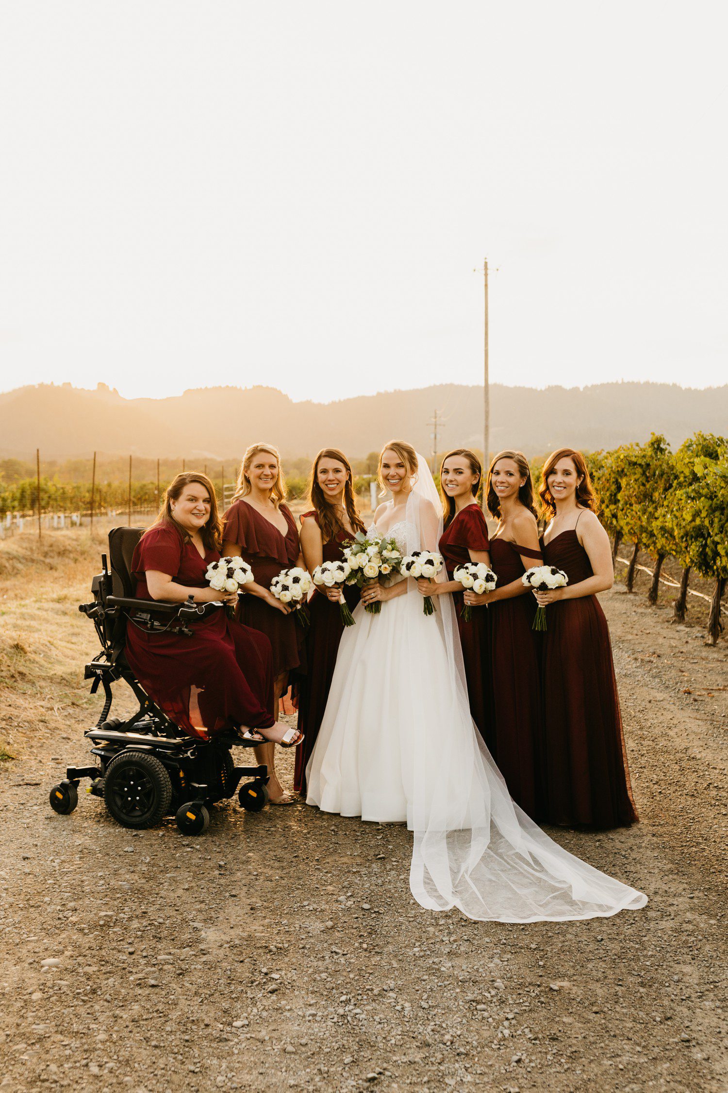 Bridesmaids Photos in Vineyard in Sonoma California