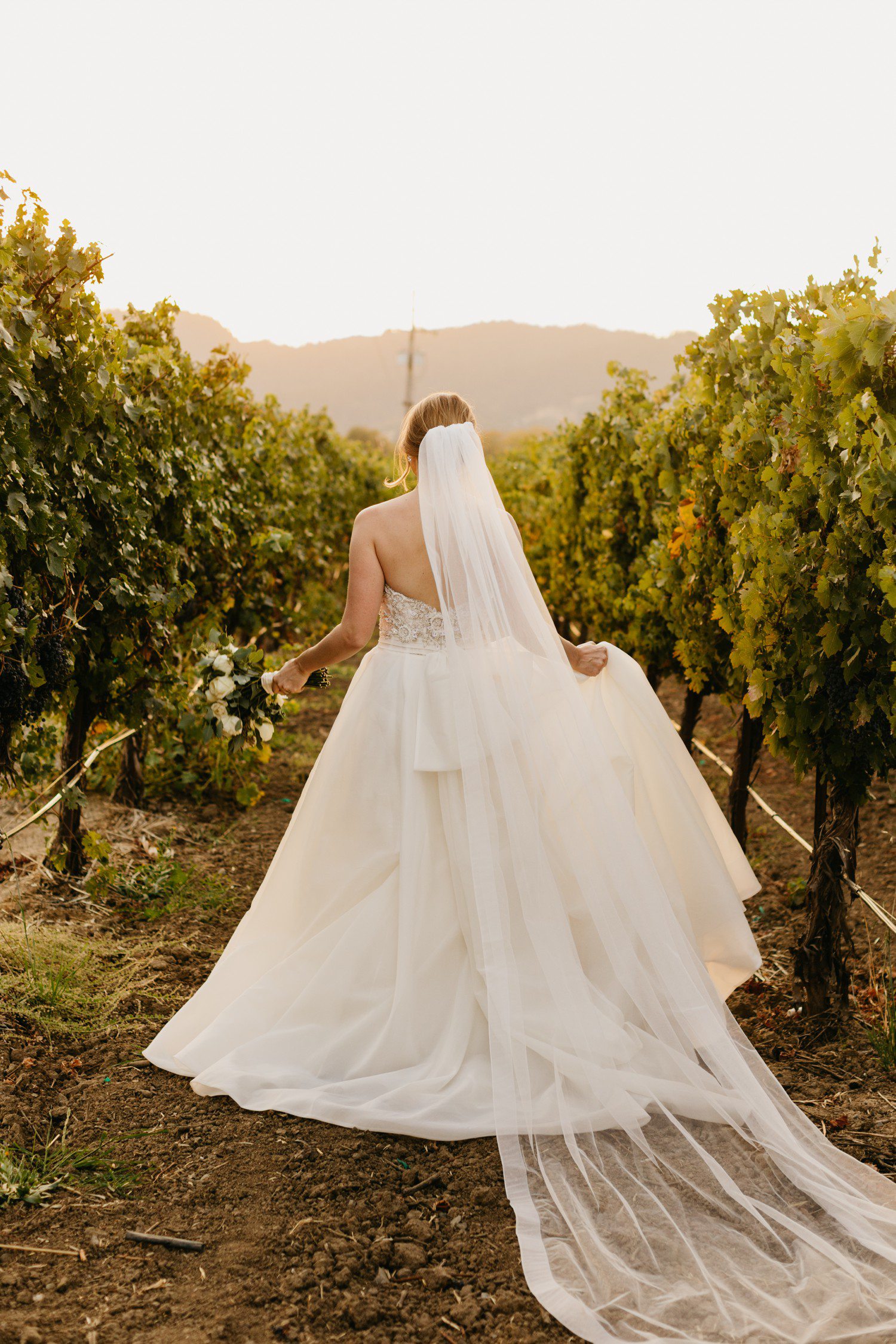 Bridal photos in california winery