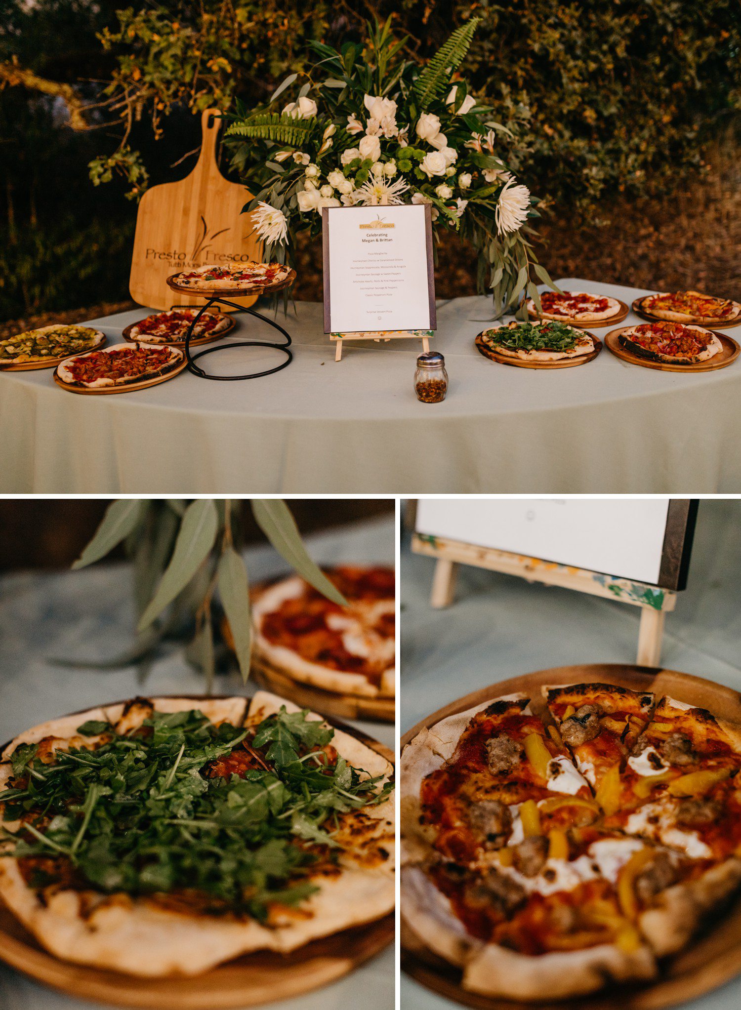 Pizza at Wedding Reception in California