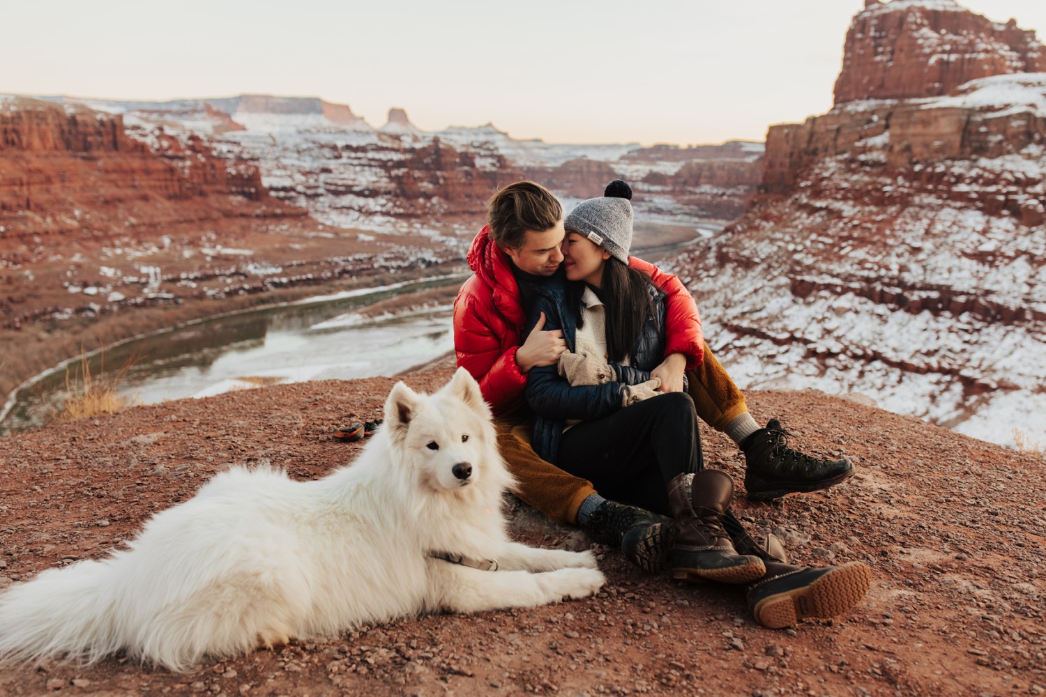 Moab Adventure Couples Session with Dog 
