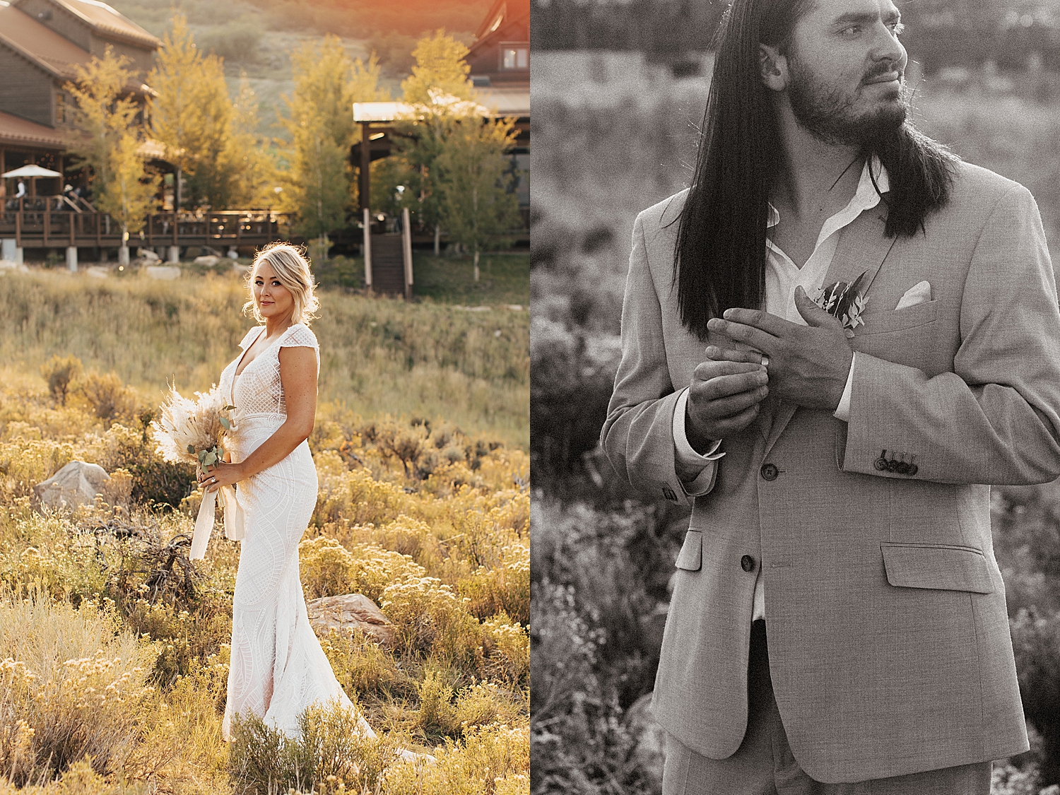 groom holds his ring next to new wife by Nicole Aston Photography
