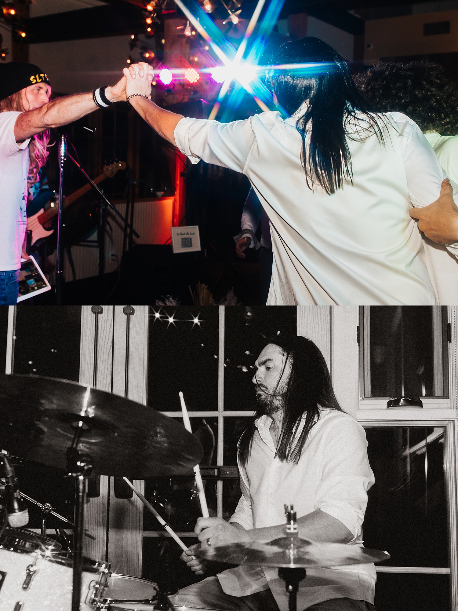 groom plays drums for emo punk rock concert by Nicole Aston Photography