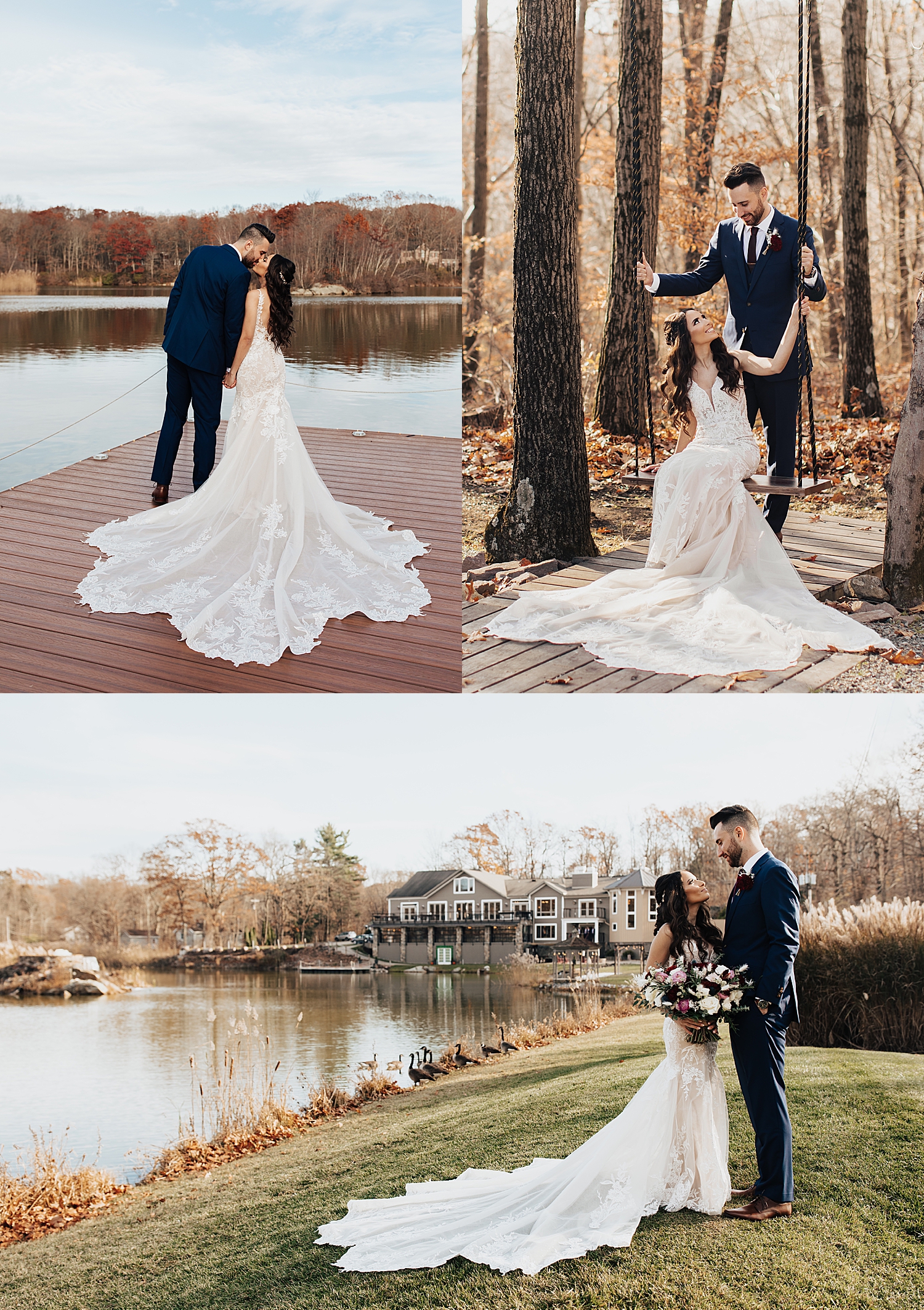 couple sit on swing in the trees by Nicole Aston Photo