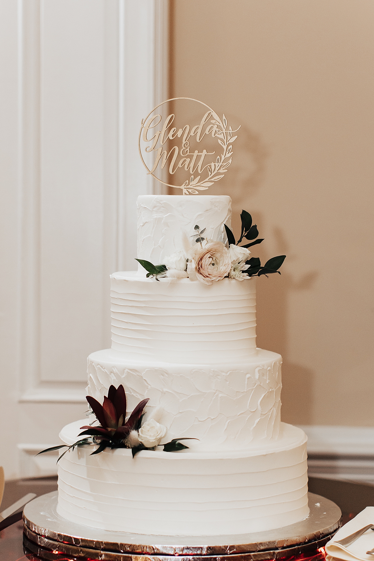 four tier white wedding cake for Moody Wedding in New Jersey