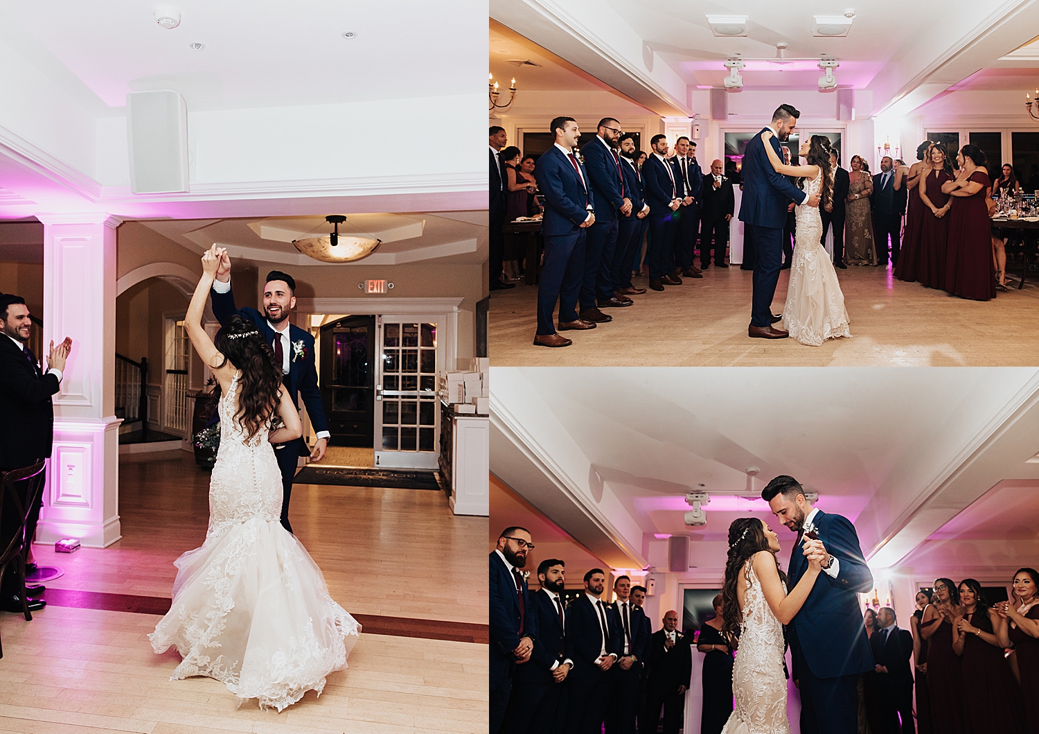 newlyweds enter their reception to dance by Destination elopement photographer