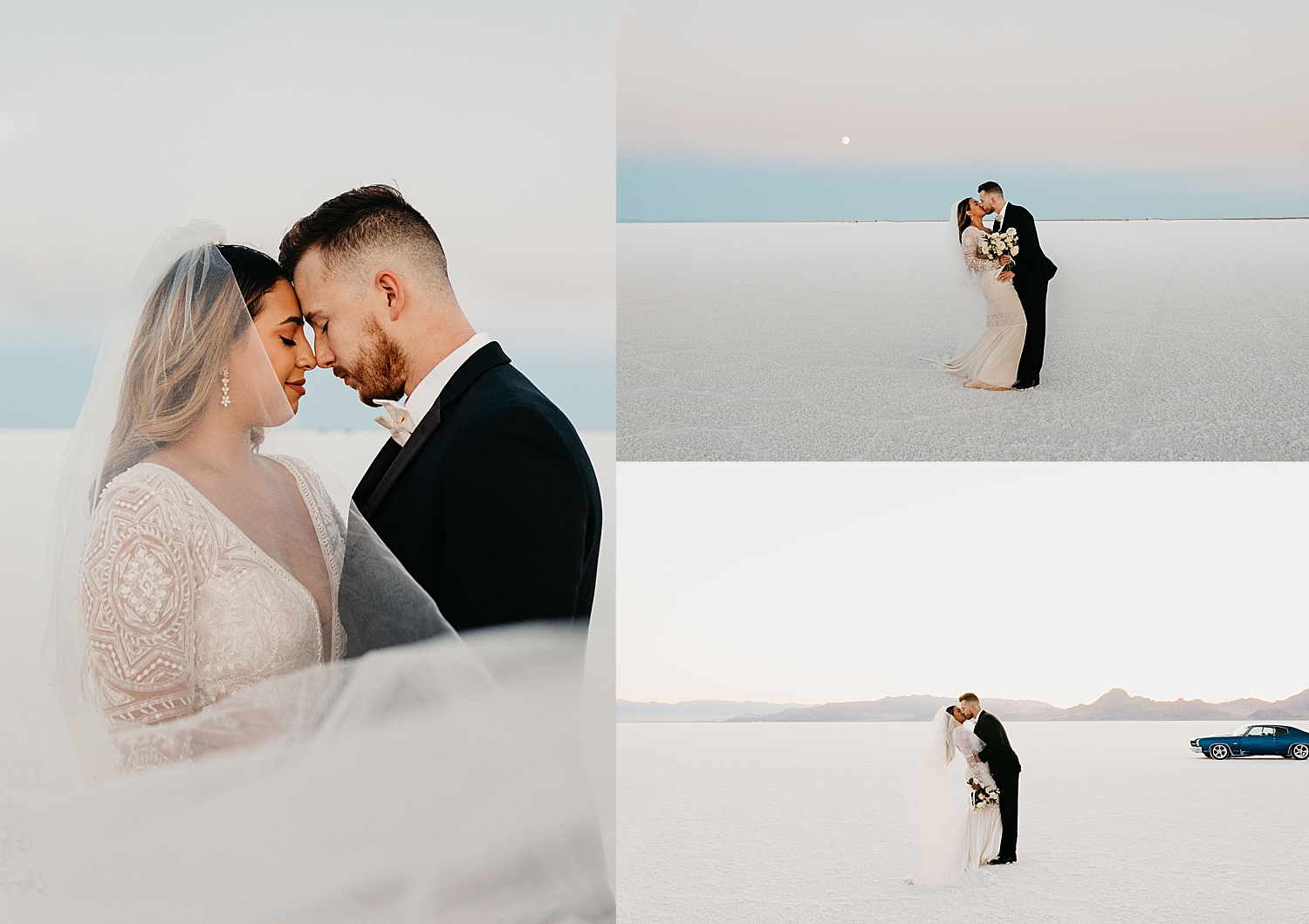 engaged couple stand close under the moonlit sky by Destination wedding photographer