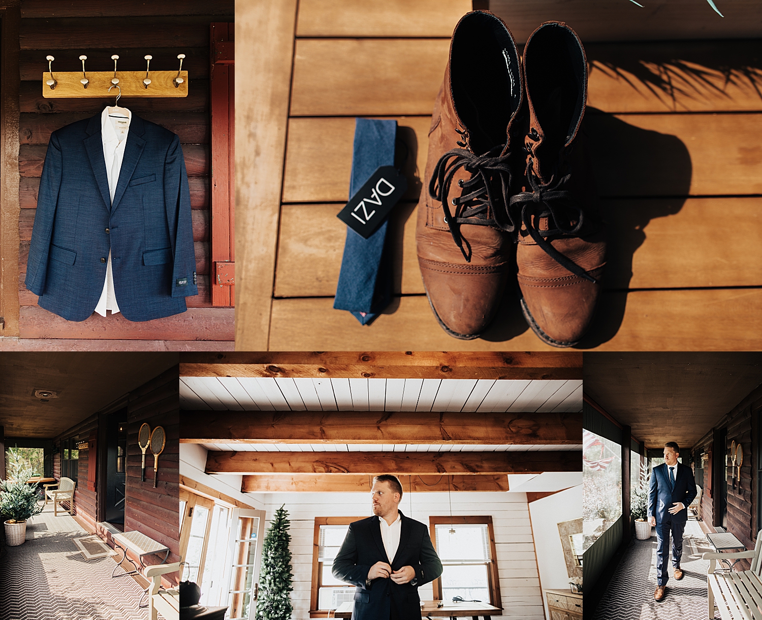 groom accessories on front porch before big day by Nicole Aston Photography