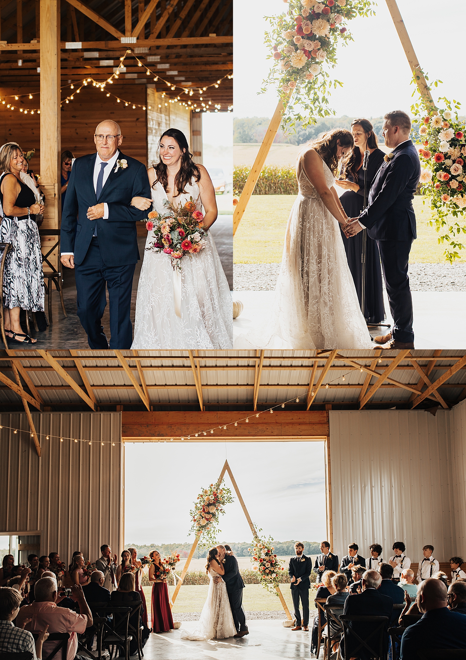 woman approaches her groom for ceremony by Destination wedding photographer