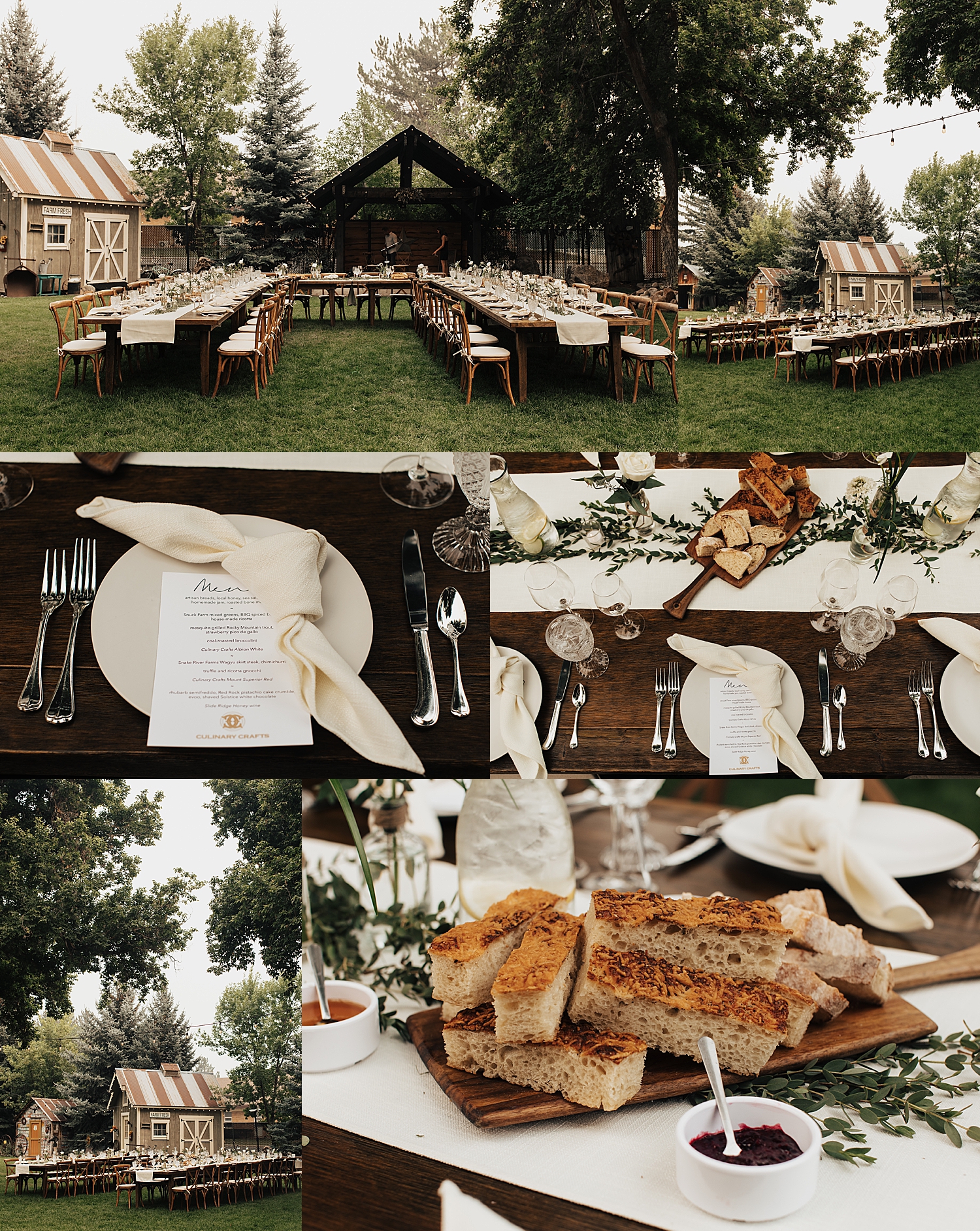 gorgeous welcome dinner on the lawn at Snowbasin