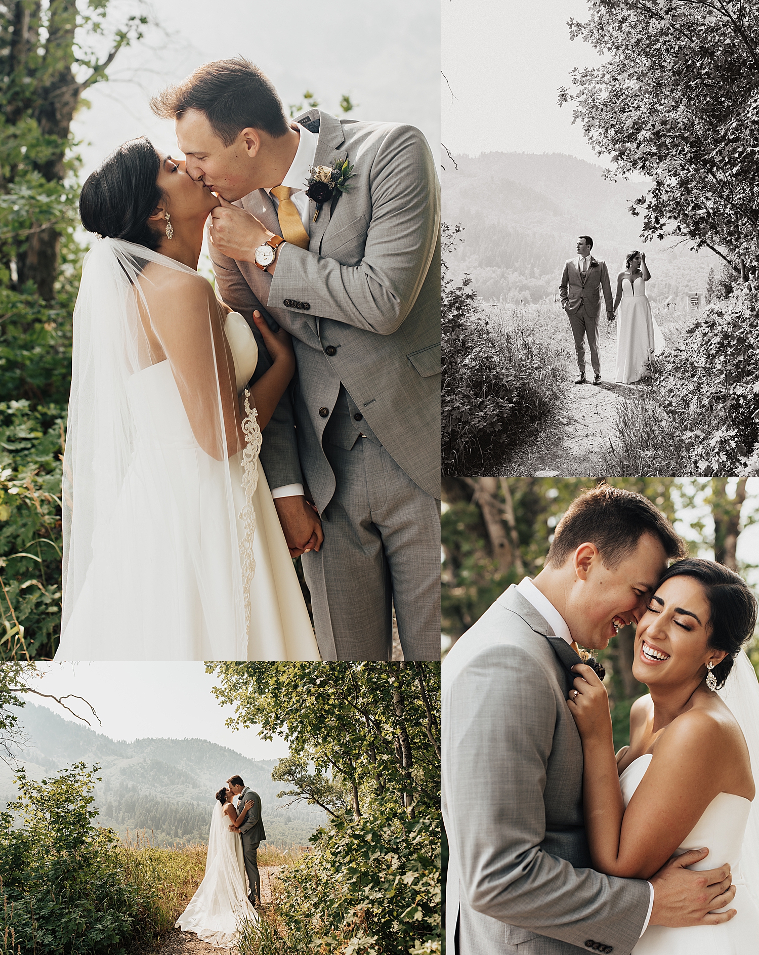 man kisses his bride during first look outside by Destination wedding photographer