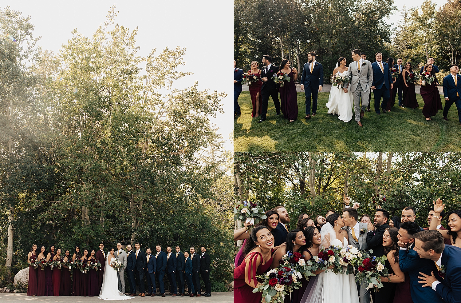 bridal party surrounds newlyweds with laughter and love by Nicole Aston Photography