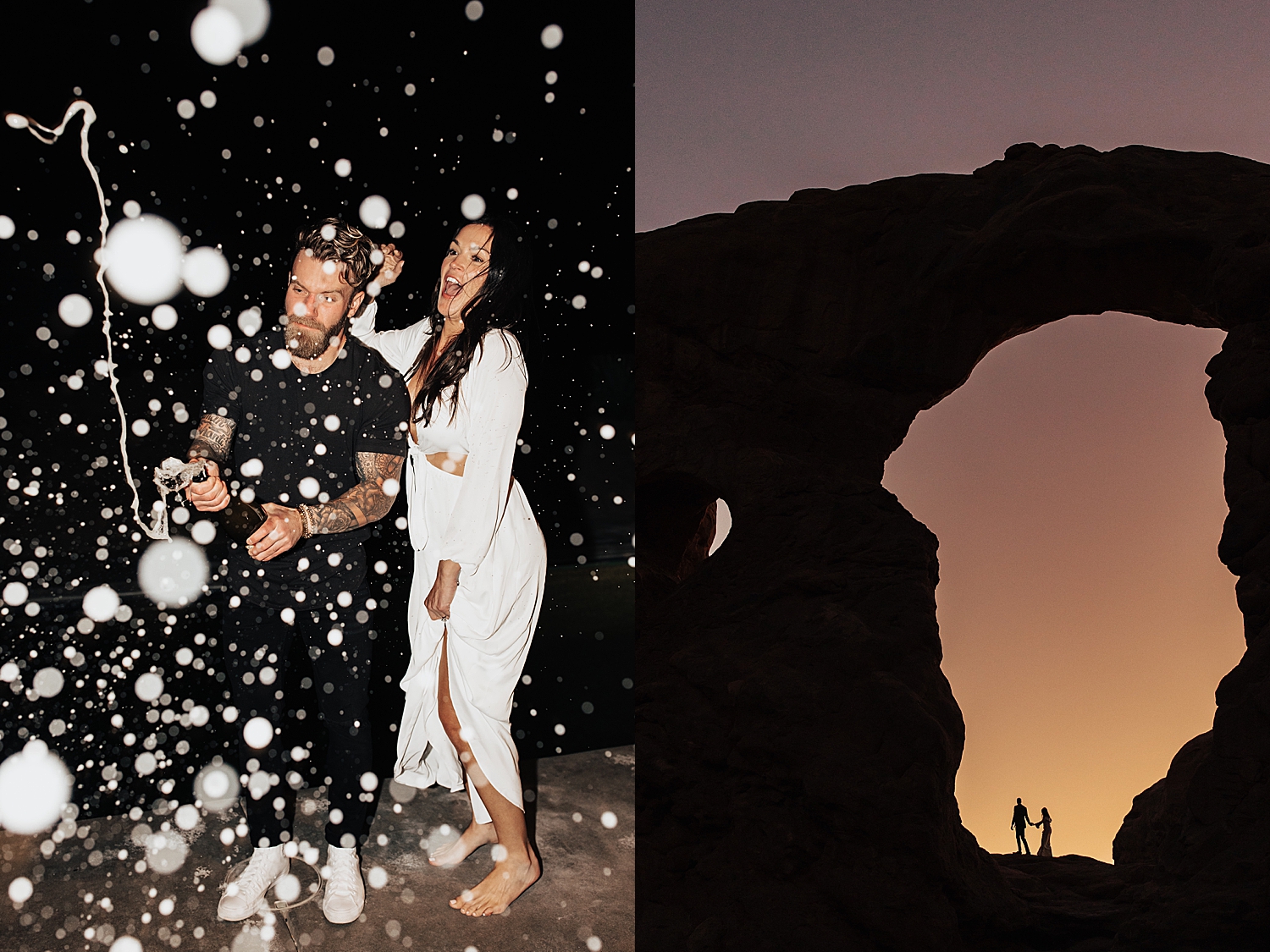 best friends pop champagne during session by Nicole Aston Photography