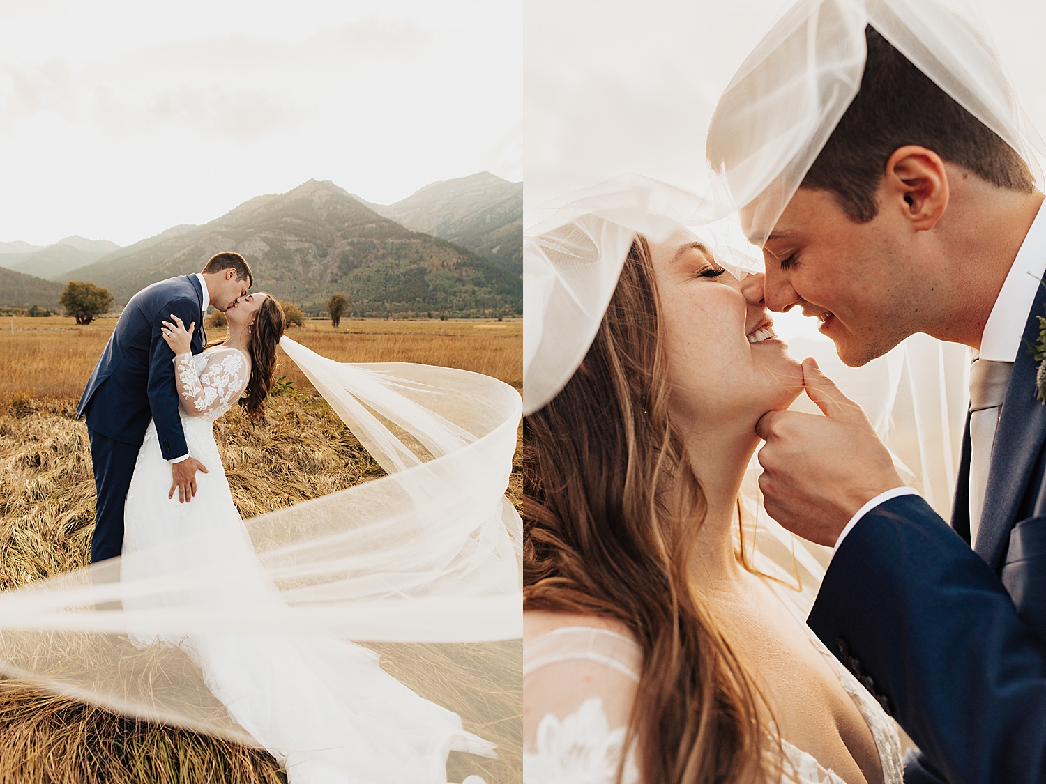 man tips wife's chin up for a kiss by Destination wedding photographer