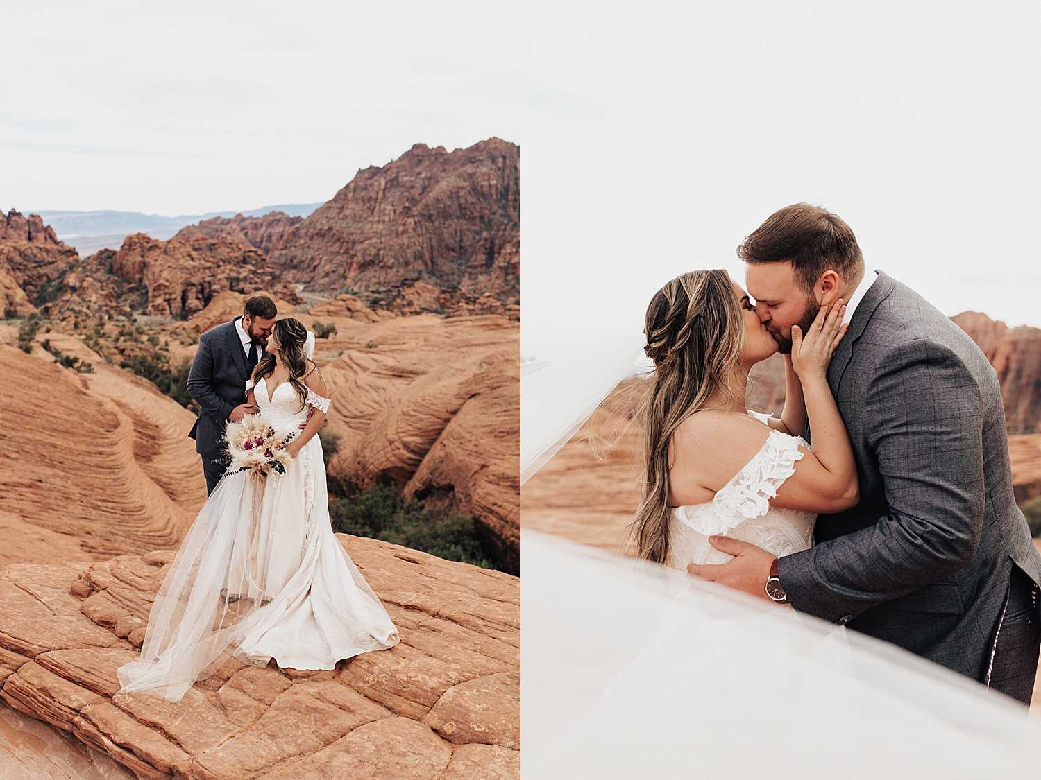 new husband and wife share a kiss, wrapped in her veil by Nicole Aston Photography