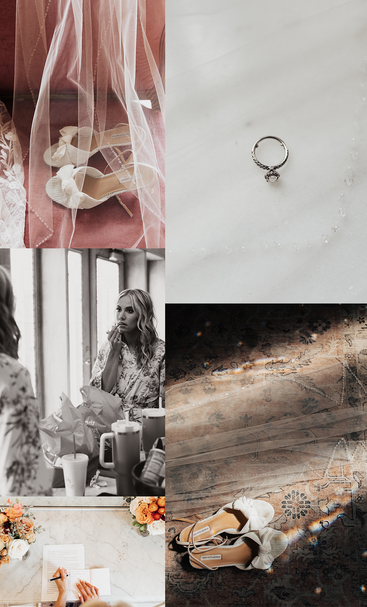 bride gets ready before her big day at Walker Farms