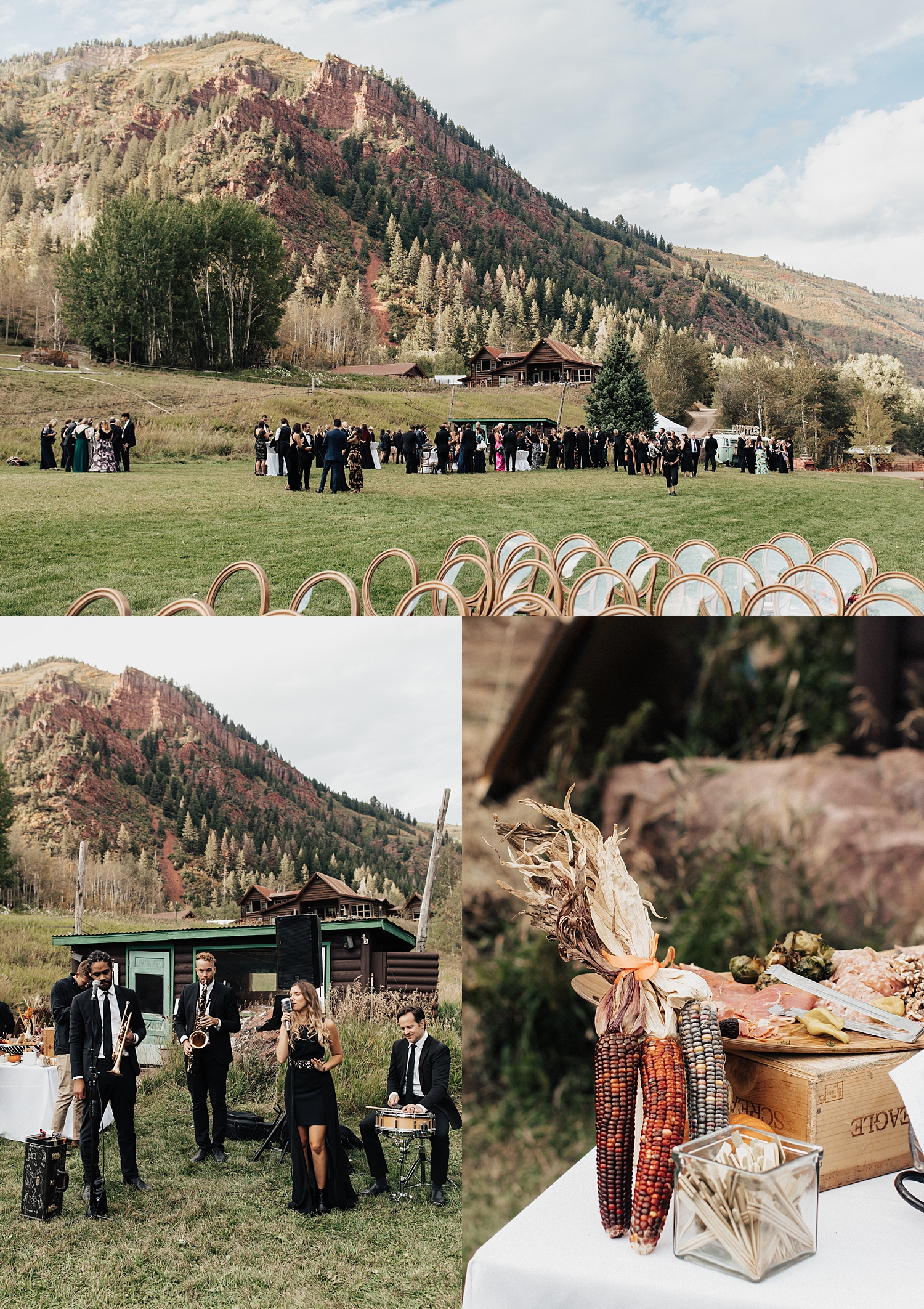 guests leave reception to walk to outdoor reception by Nicole Aston photography