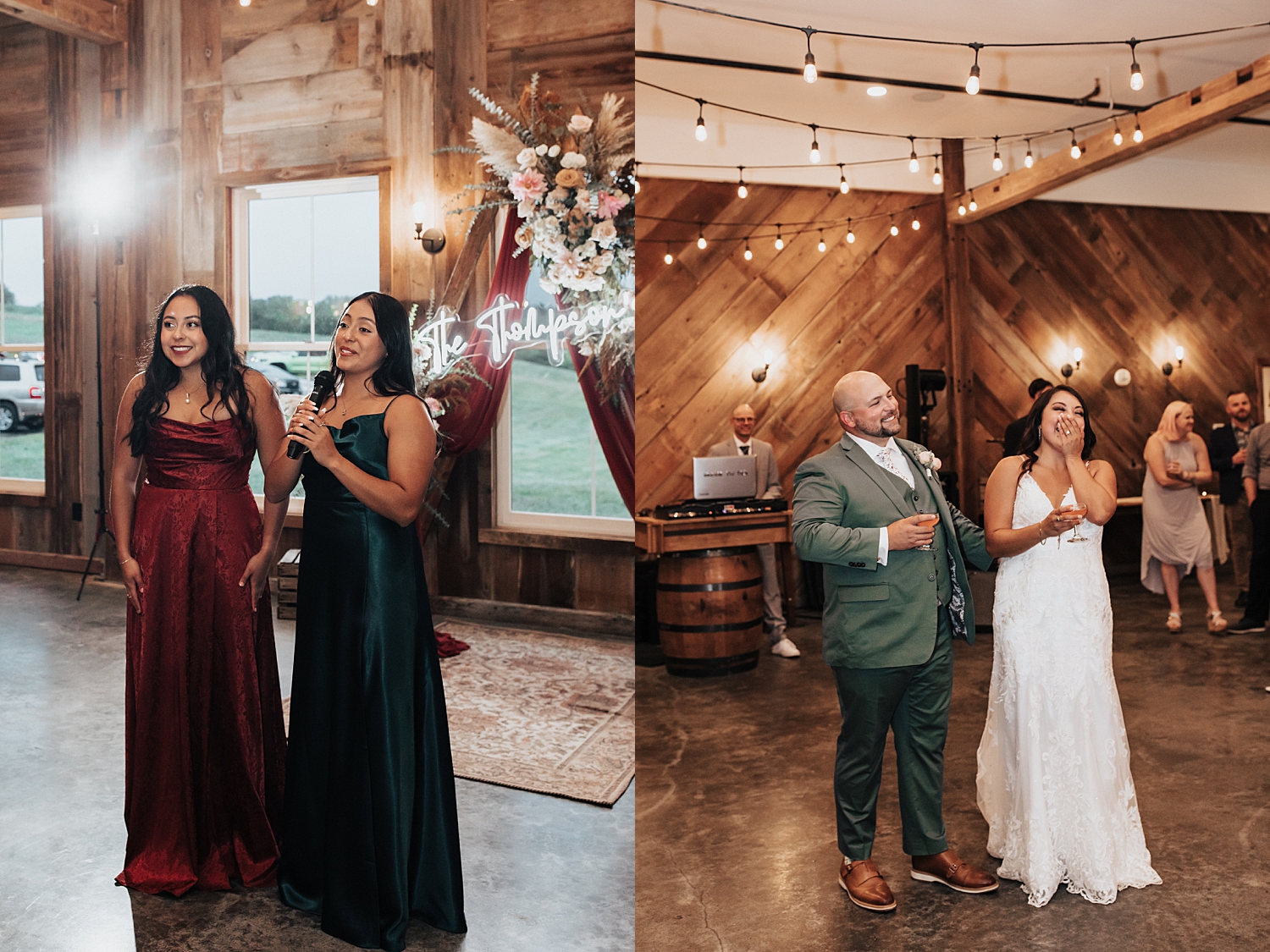 newlyweds listen to toasts at indoor reception by Destination elopement photographer