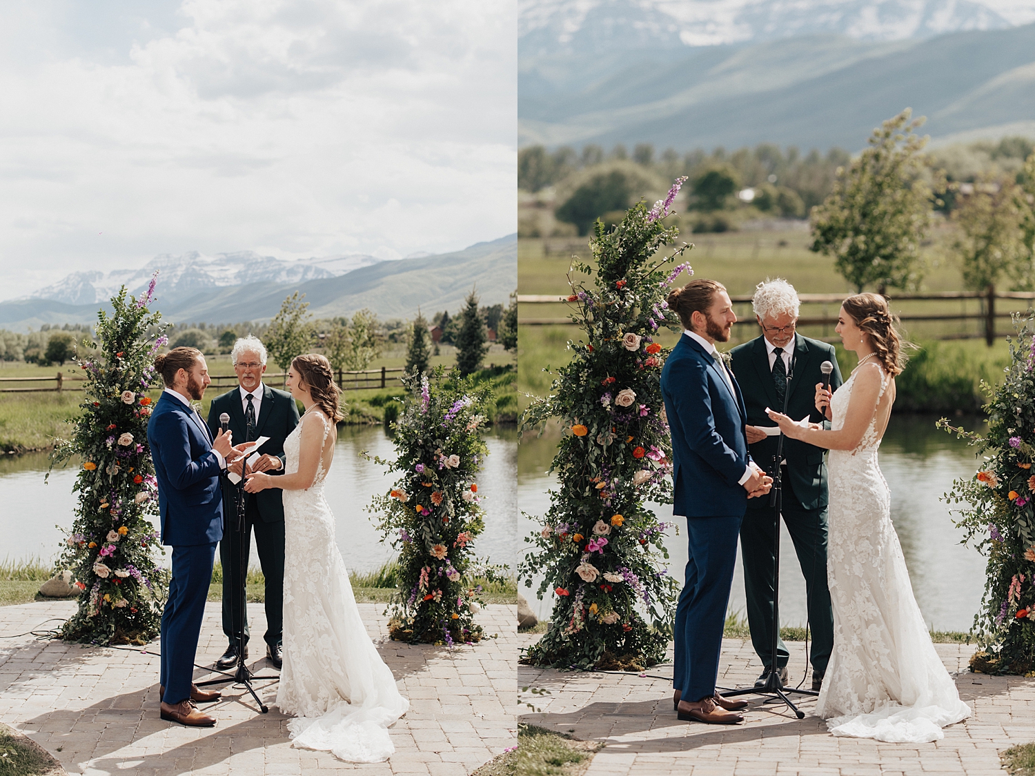 man and woman say I Do in outdoor ceremony by Nicole Aston photography