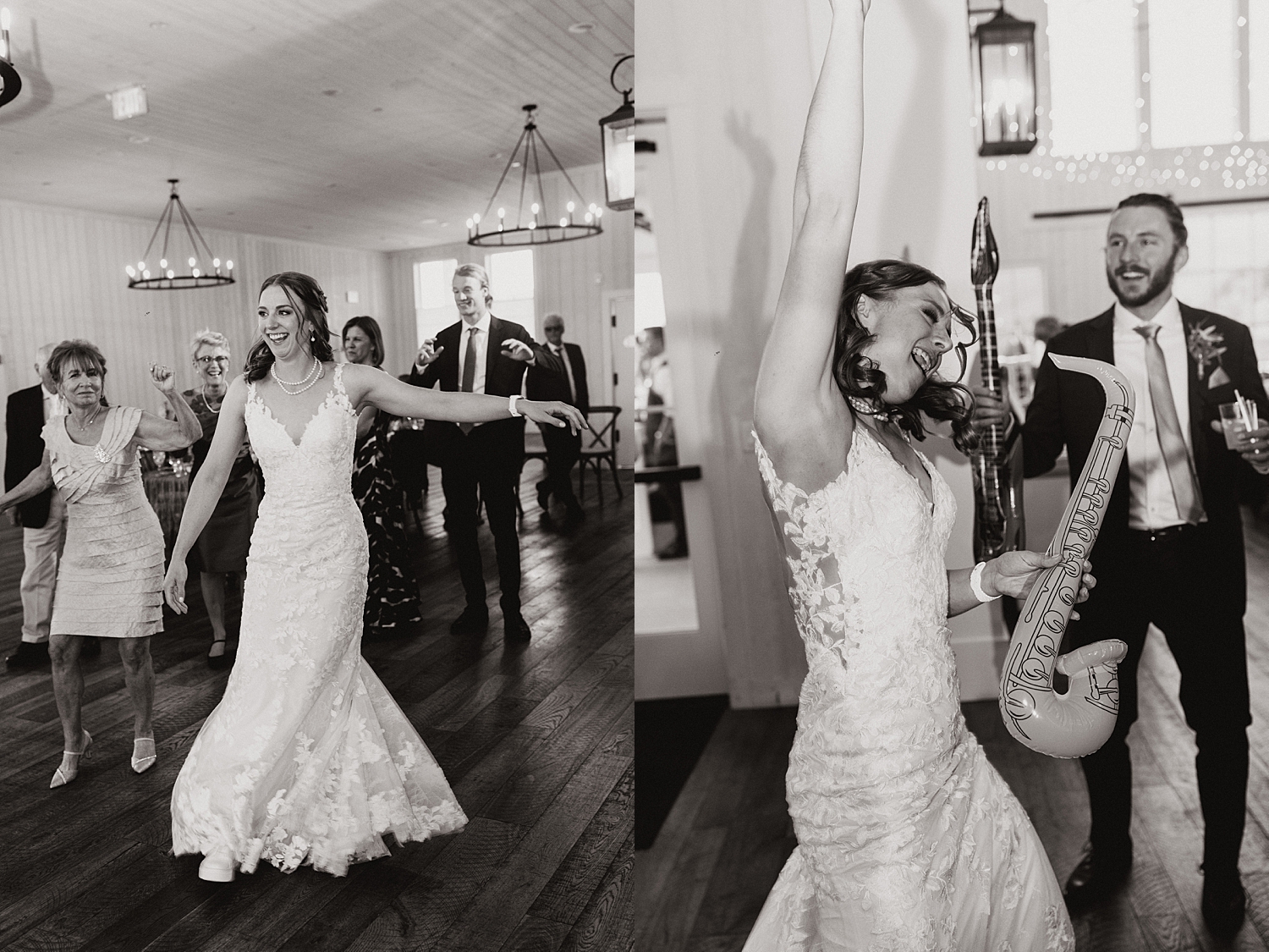 bride dances with her guests at reception by Destination wedding photographer