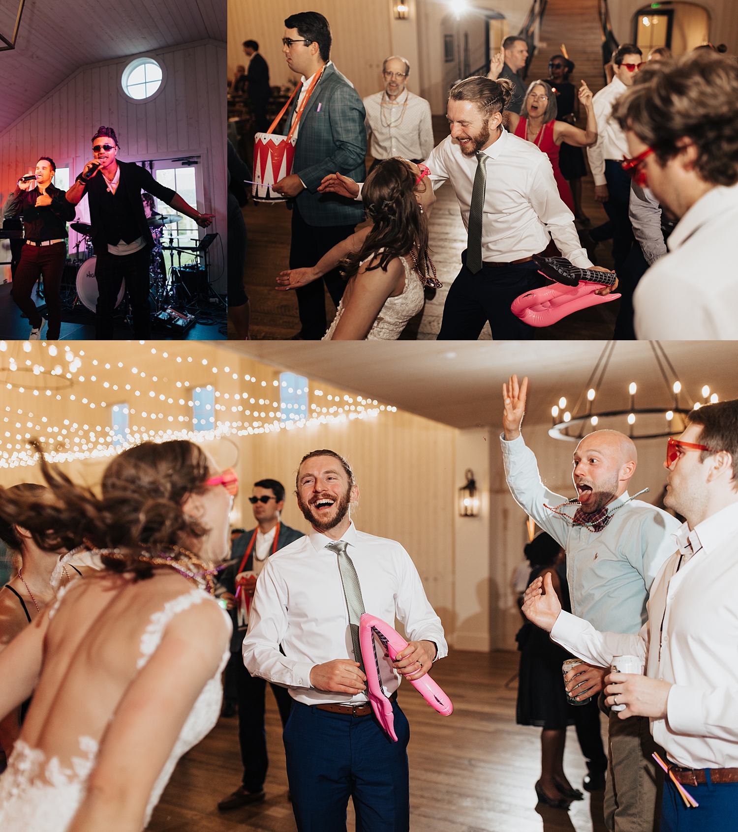 bride and groom dancew ith guests at River Bottom Ranch venue