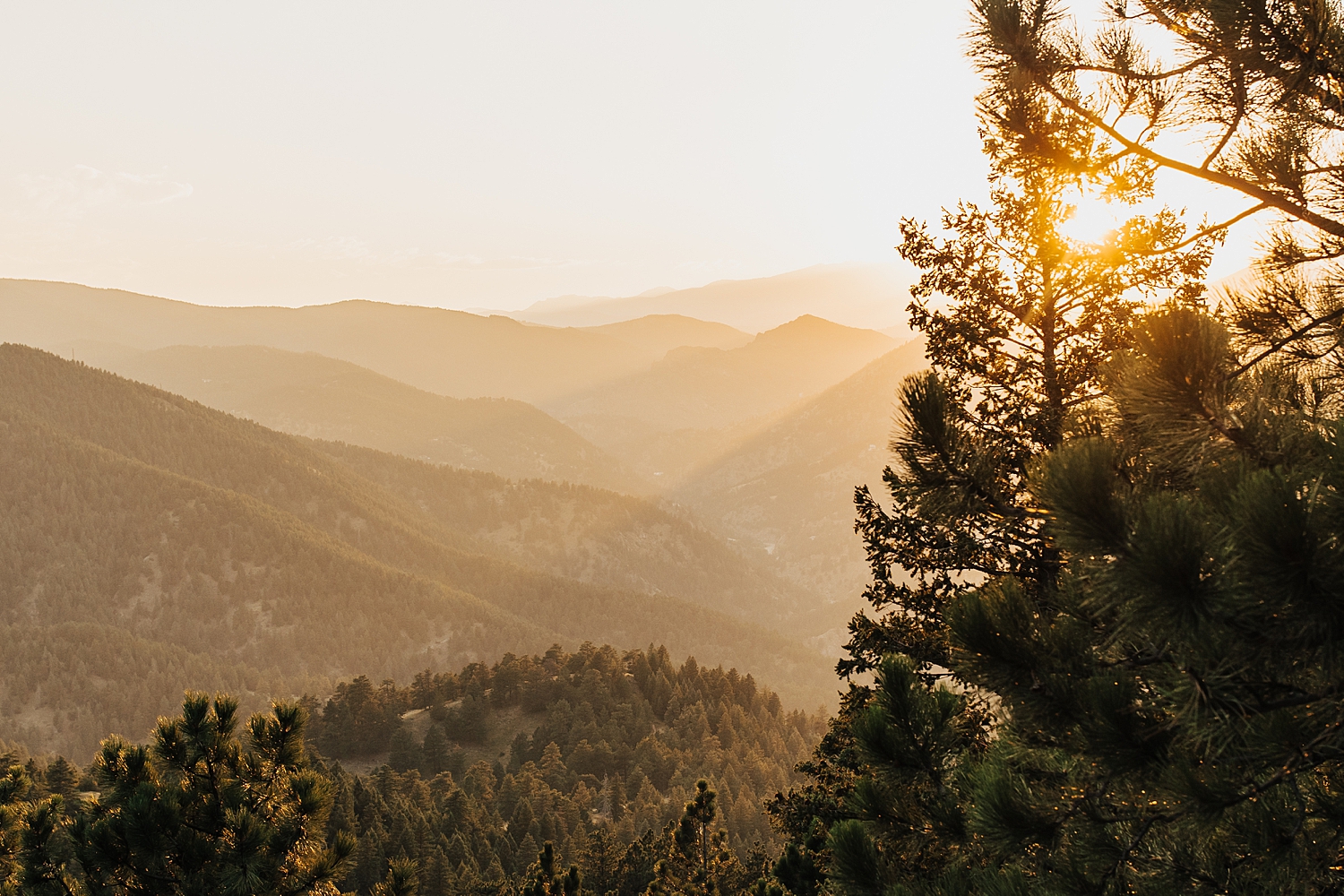 sweeping mountain views with golden hour lighting by Nicole Aston photography