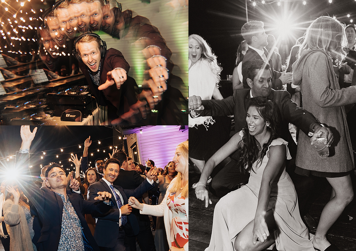 guests dance with wild lights while DJ plays music by Nicole Aston Photography