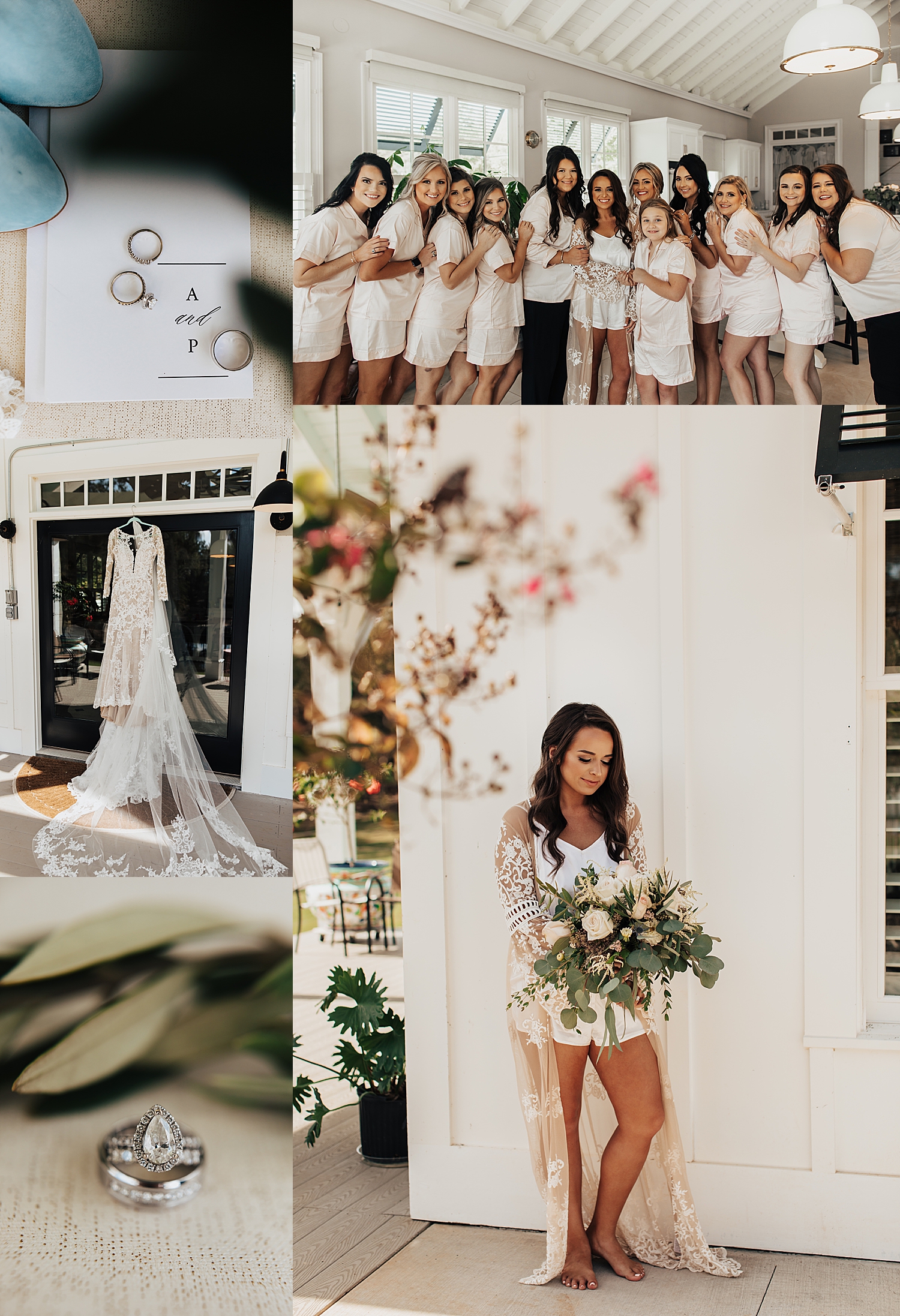 bridesmaids surround woman for Southern Backyard Wedding